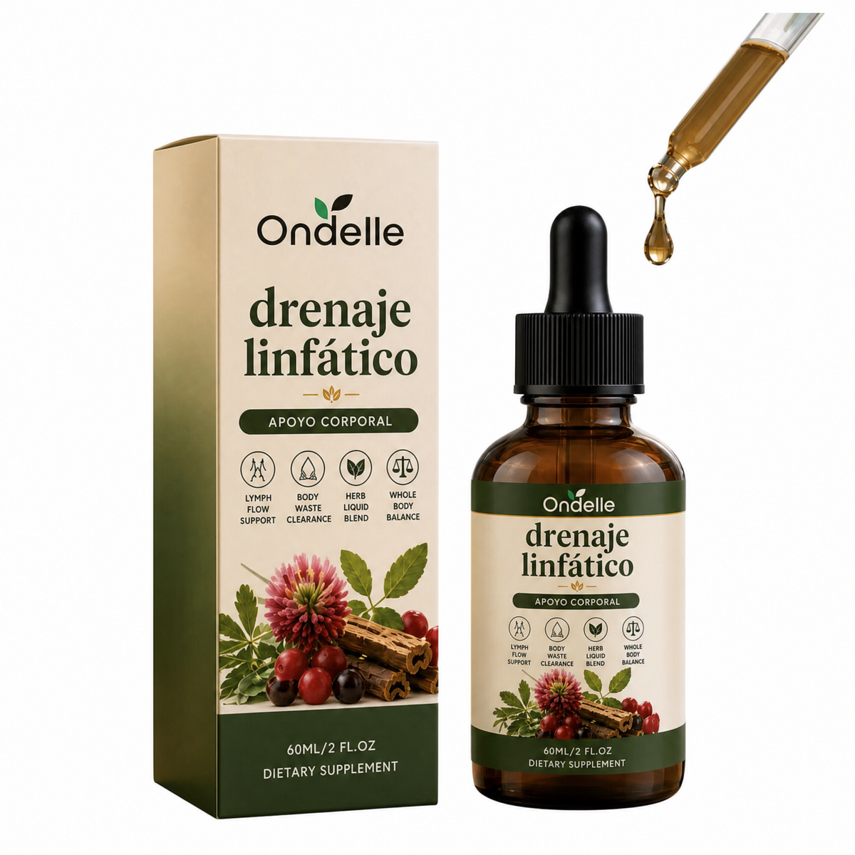 Gotas de Drenaje Linfático Ondelle con caja